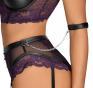 Set intimo 2 pezzi in pizzo viola con polsini.