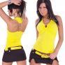 Top con anelli sulla schiena. Giallo.