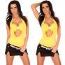 Top scollato con fascia seno. Giallo