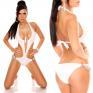 Monokini bianco con catenelle.