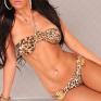 Bikini leopardato con fibbie serpente.