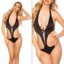 Monokini nero con catenelle.