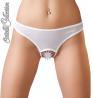 Tanga con perle al cavallo. Bianco