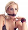 Set 5 pezzi bondage nero/rosso.